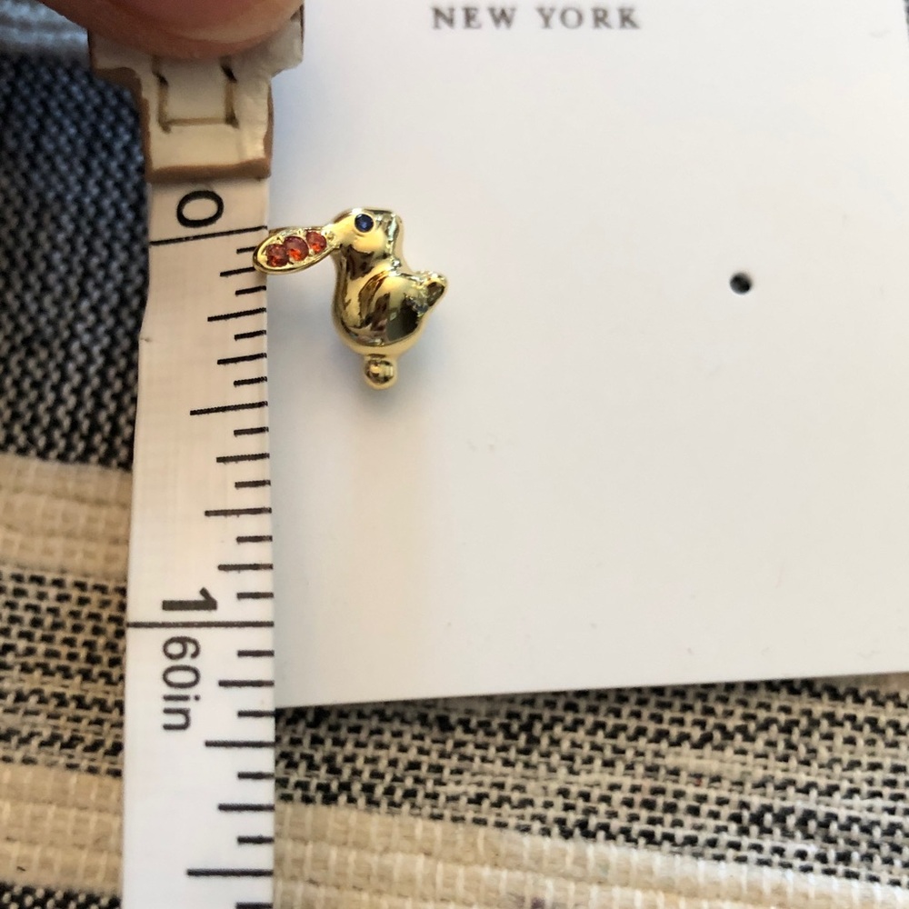 New on card kate spade Gold Bunny Stud Earrings with red and Blue crystals - Picture 6 of 6